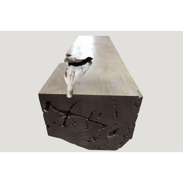 Andrianna Shamaris St. Barts Teak Wood Bench For Sale - Image 4 of 18
