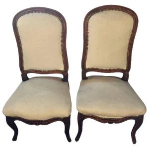 Louis XV Style Maison Jansen Attributed Boudoir/Slipper or Side Chairs - a Pair