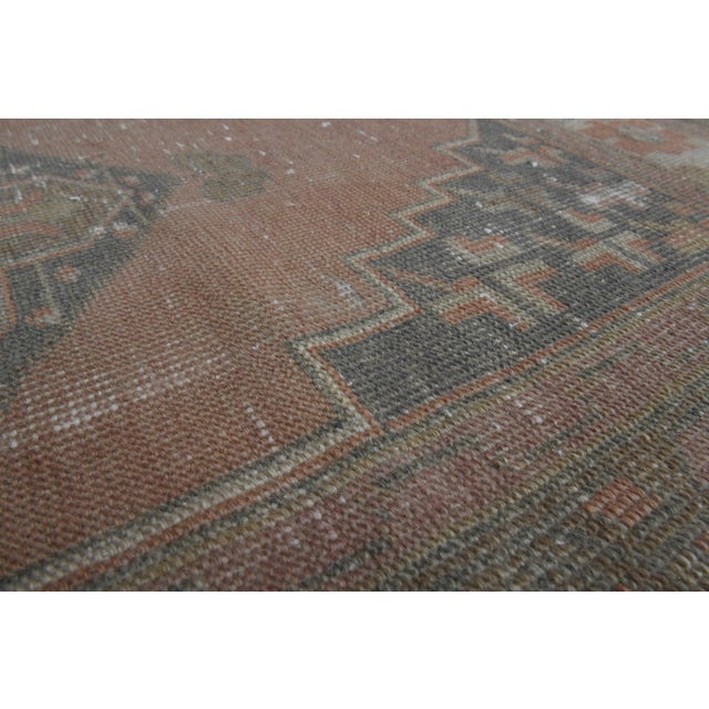 Traditional 1970s Vintage Turkish Handmade Wool Cotton Peach Runner Rug For Sale - Image 3 of 11
