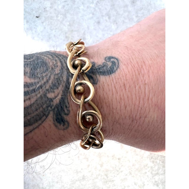 Art Deco Vintage Gold Fill Chain Link Bracelet For Sale - Image 3 of 5