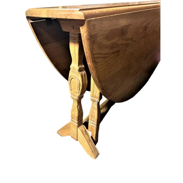 A. Brandt Ranch Oak Drop Leaf 60" Round Dining Table Convertible to