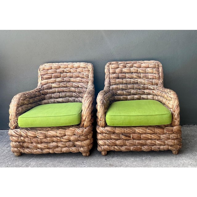 Vintage Twisted Rattan Lounge Chairs After Ralph Lauren - A Pair For Sale - Image 12 of 18