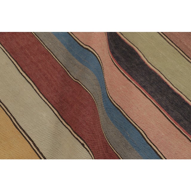 Rug & Kilim's Contemporary Rez Kilim With Multicolor Striped Design For Sale In New York - Image 6 of 9