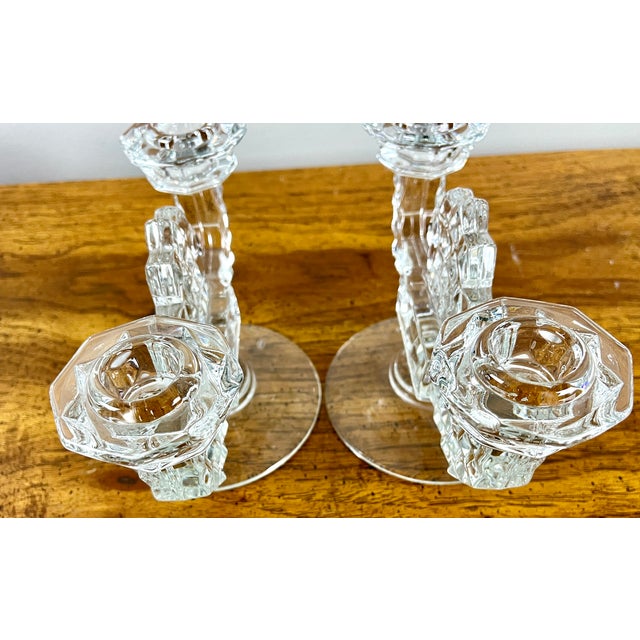 1960s Art Deco Fostoria “American” Double Candle Holders, a Pair Chairish