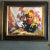 1970s Vintage Original Mid Century Floral Still Life Painting Modernist Frame For Sale - Image 5 of 5