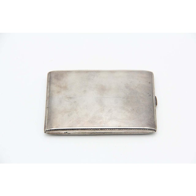 Rectangular Cigarette Case in Matte Silver For Sale - Image 4 of 4
