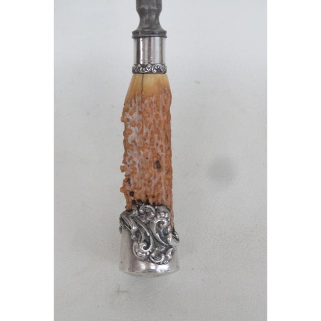 Knife Sharpening Rod Honing Steel 925 Sterling Silver Ornate Antler Handle 5144b For Sale - Image 9 of 14