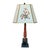 1940s Paint Decorated Italian Column Lamp With Pressed Botanical Shade For Sale