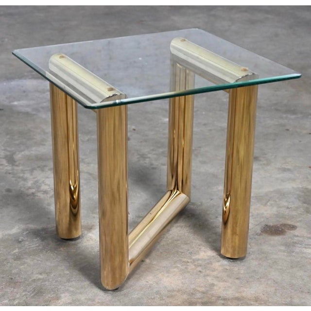 1970s Modern Brass Plated “Z” End or Side Table Base—Karl Springer Style For Sale - Image 11 of 12