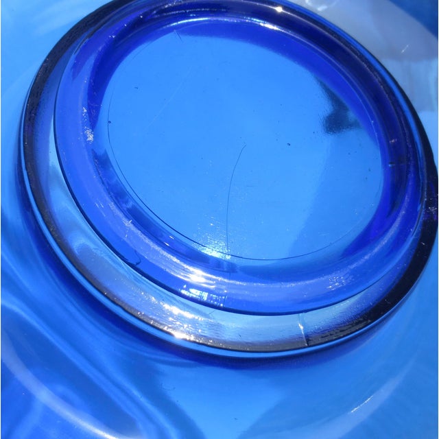 MCM Cobalt Glass Center Bowl For Sale - Image 4 of 11