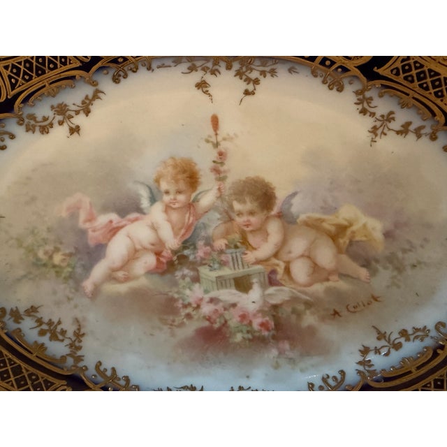 Manufacture de Sevres Antique French Sèvres Style Gilt Bronze Mounted Porcelain Centerpiece, Signed A. Collot, C. 1900 For Sale - Image 4 of 9