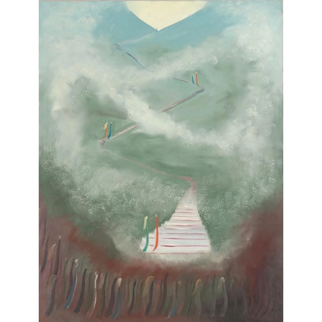 Mid 20th Century "Stairway to Destiny" Oil Painting by Marguerite Louis Blasingame For Sale