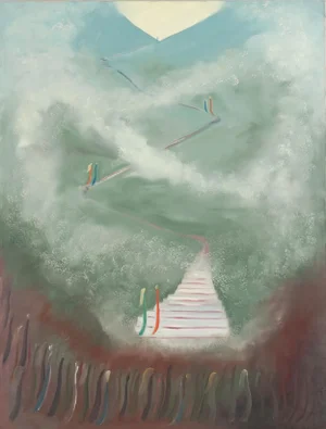 Mid 20th Century "Stairway to Destiny" Oil Painting by Marguerite Louis Blasingame