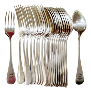 Antique Table Cutlery for Twelve People from Christofle, 1800s, Set of 24
