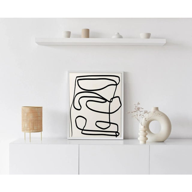 Minimalist Abstract Line Drawing For Sale - Image 4 of 6