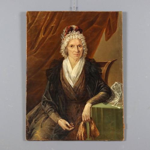 Portrait of a Noblewoman, 1800s, Oil Painting For Sale - Image 12 of 12