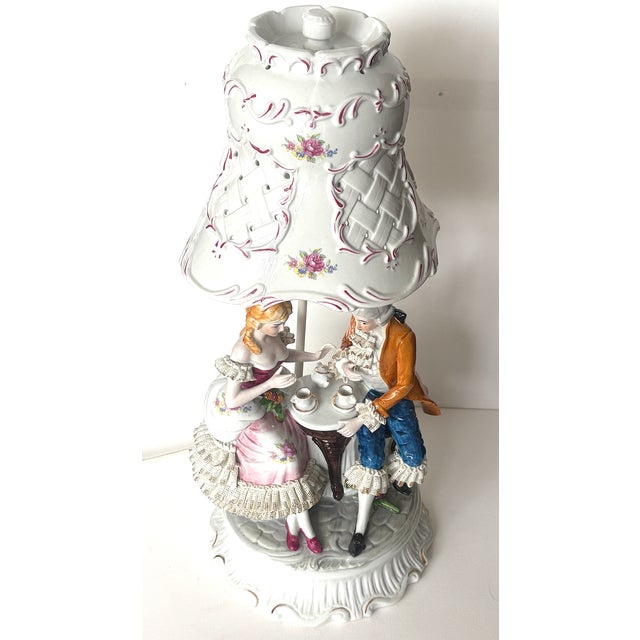 Vintage Italian Porcelain Table Lamp, 1970s, in Very Good conditions. Designed 1970 to 1979 I have official proof of...