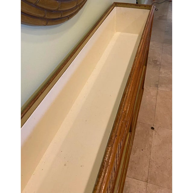 1950s Vintage Rattan Shelf Display Unit With Built in Planter For Sale - Image 5 of 7