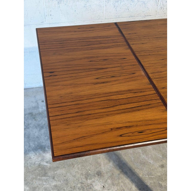 Rosewood Dining Table With Expandable Pull Out Draw Leaves Sejling Skabe Denmark 1960s For Sale In Los Angeles - Image 6 of 12