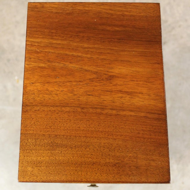 Brown Antique Bedside Table in Walnut, 1900s For Sale - Image 8 of 9