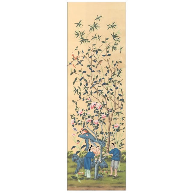 Handicrafts:Printed top quality chinoiserie wallpaper and hand-mounted it on Tea wallpaper wallpaper material: Tea...