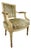 Vintage Neoclassical Striped Seat Armchair For Sale
