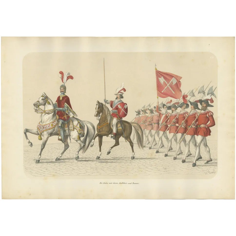 Ceremonial Procession in Switzerland, 1855, Paper | Chairish
