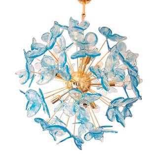 Contemporary Italian Handmade Butterfly Chandelier Sputnik Murano Glass For Sale