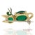 Mid 20th Century 18k 750 Solid Yellow Gold Natural Ruby Eyes & Green Gemstones Cat Pin Brooch For Sale - Image 9 of 12