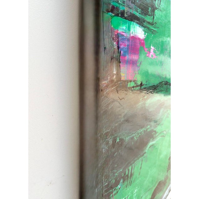 Contemporary Monumental Abstract Painting in Green by Paulden – 8 Ft. High X 10 Ft. Wide For Sale - Image 3 of 9