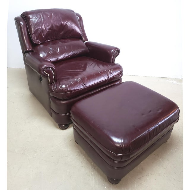 Vintage Leather Recliner Chair & Ottoman by BradingtonYoung Chairish