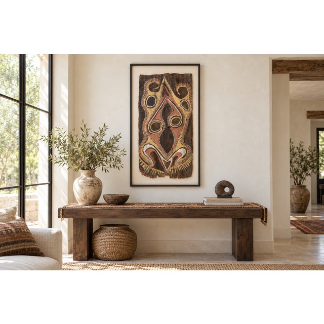 Mid Century Papua New Guinea Bark Painting For Sale - Image 11 of 11
