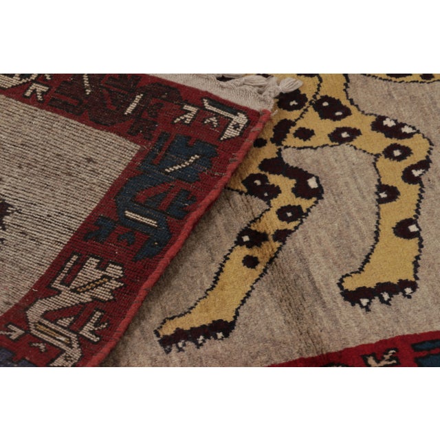Sand Vintage Leopard Pictorial Gabbeh Rug by Rug & Kilim, Afghanistan, 1950-1959 For Sale - Image 8 of 10