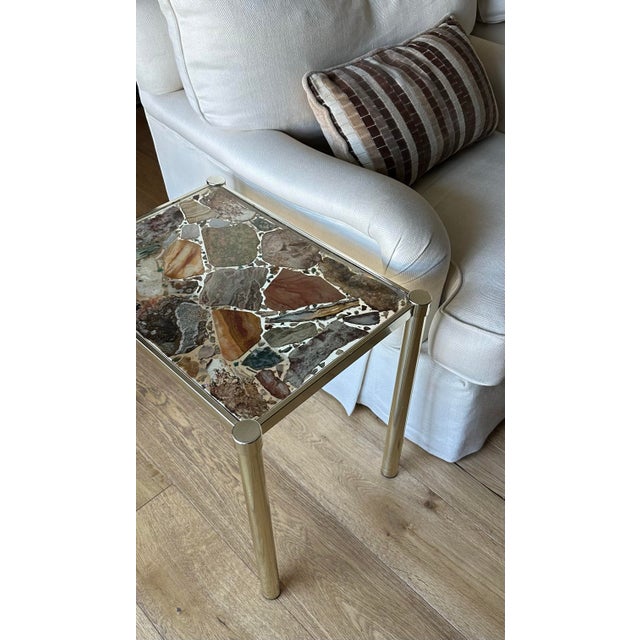 Mid-Century Modern Mid 20th Century Grand Tour Style Marble Pattern in Resin Drink or Side Table For Sale - Image 3 of 10