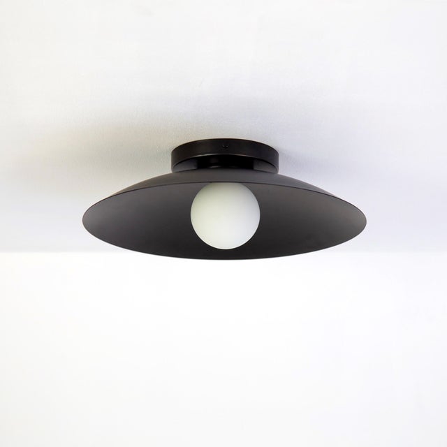Not Yet Made - Made To Order Dome Flush Mount, Black, 3in Glass Globe, Modern Led Ceiling Light, by Research.Lighting For Sale - Image 5 of 6