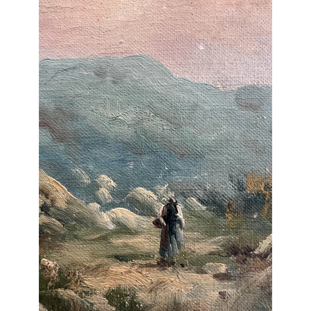 P. Roubin, Promenade sur un sentier de campagne au crépuscule, Oil on Canvas For Sale - Image 5 of 12