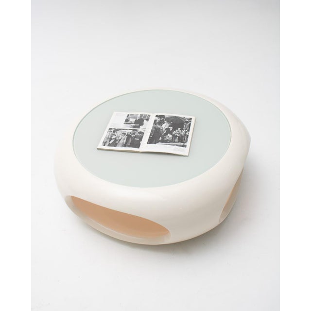Space Age Fiber Coffee Table with Glass Top, 1970s For Sale - Image 4 of 6