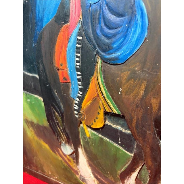 Mid-Century Mexica​n Relief-Carved Wood​ Panels - Charro & Serenade Folk Art Pair 20" For Sale - Image 11 of 18