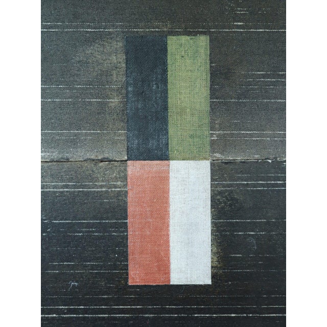 Contemporary 'Geometric Collage in Dark Brown' Original Mixed Media Painting by British Artist Dave Boyd, Framed For Sale - Image 9 of 9