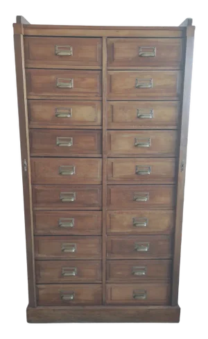 Vintage Wooden Office File Cabinet, 60s