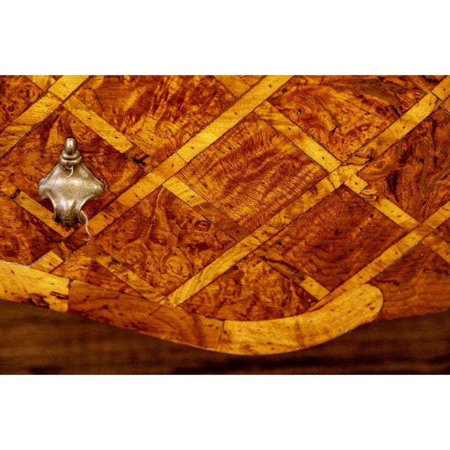 Early 20th Century Pair of Italian Rococo Style Parquetry Commodes For Sale - Image 10 of 16