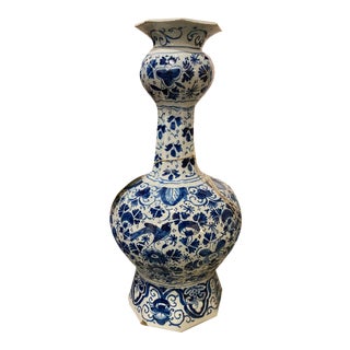 Large 18th Century Delft Knobble Vase For Sale