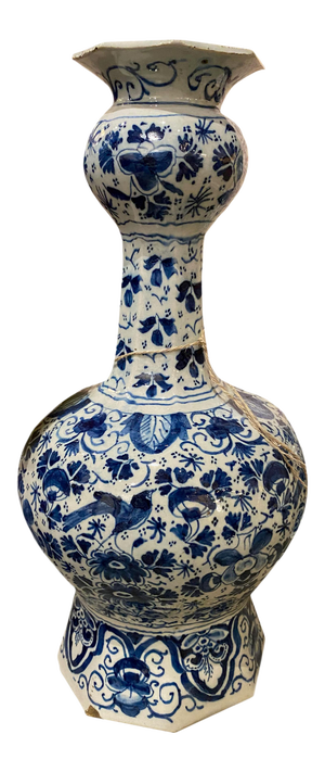 Large 18th Century Delft Knobble Vase