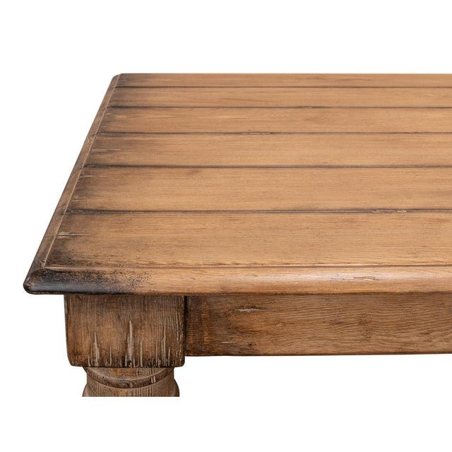 Farmhouse Dining Table in Reclaimed Pine with Turned Legs For Sale - Image 10 of 12
