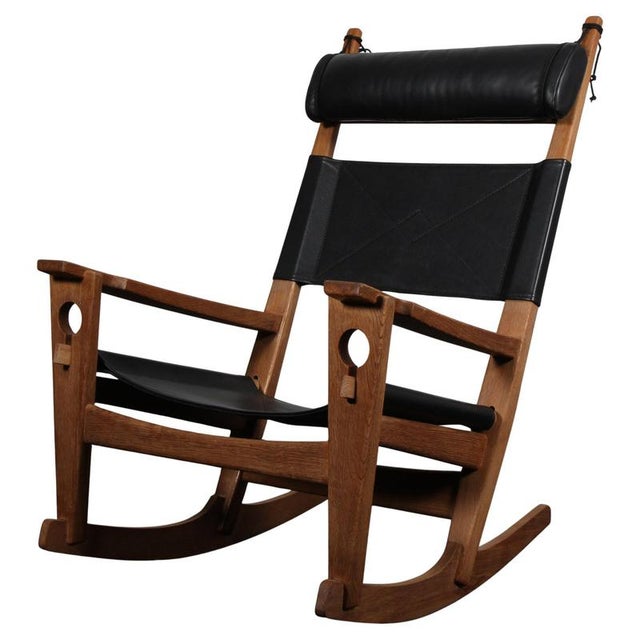 Lounge Rocking Chair attributed to Hans J. Wegner for Getama, 1970s For Sale - Image 10 of 10