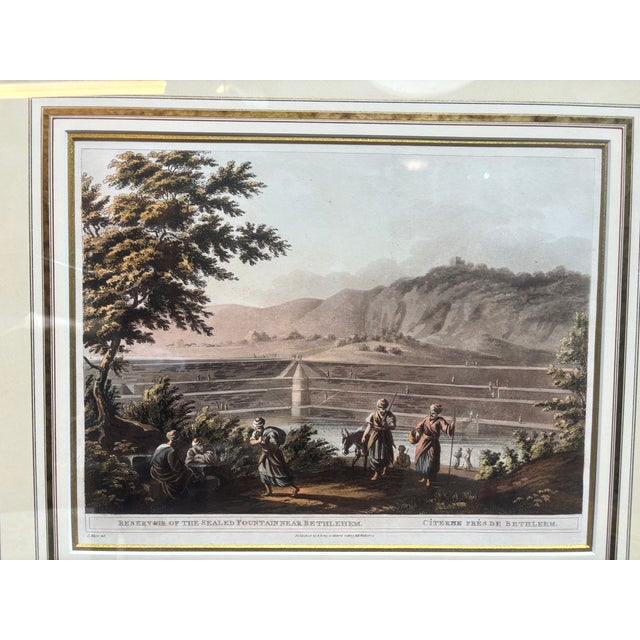 19th Century Reservoir of the Sealed Fountain Near Bethlehem(1804) by Luigi May W/ Gold Frame For Sale - Image 5 of 6