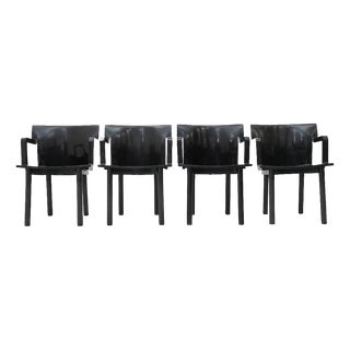 Vintage Black 4870 Chairs by Anna Castelli for Kartell, 1980s, Set of 4 For Sale