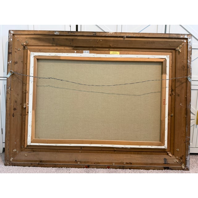 Sky Blue Remington Large Oil Painting on Canvas Cityscape, Italy Venice, Piazza San Marco For Sale - Image 8 of 8