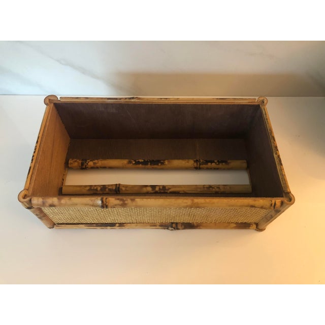 1970s 1970s Bamboo Rattan Tissue Box Cover For Sale - Image 5 of 10