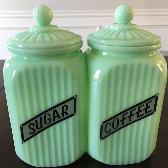 Vintage Collection of Jadeite Canisters Set of 8 Chairish